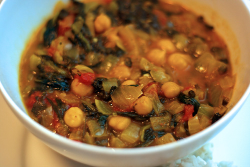 晚餐今晚：菠菜和鹰嘴豆咖喱食谱